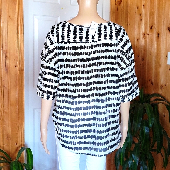 Ann Taylor Loft Printed Drop Shoulder Top - Picture 3 of 6